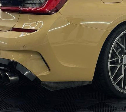 BMW Carbon Fiber Rear Bumper Splitter Extensions Matte Dry (Plain)