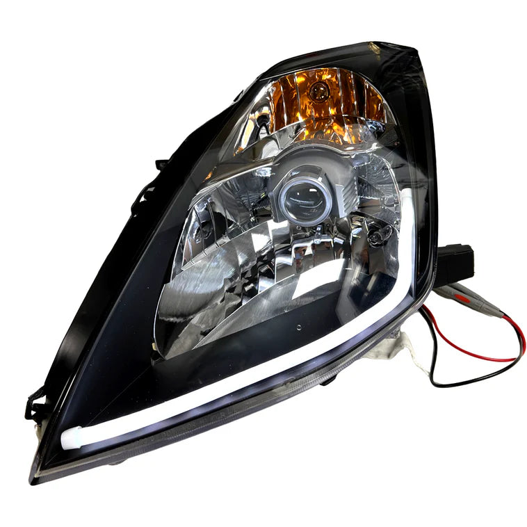 BULL BOOST PERFORMANCE Custom LED Projector Headlights for Nissan 350Z Z33 Fairlady 2003-2005 (Factory HID D2S 8-Pin, L-Style DRL)