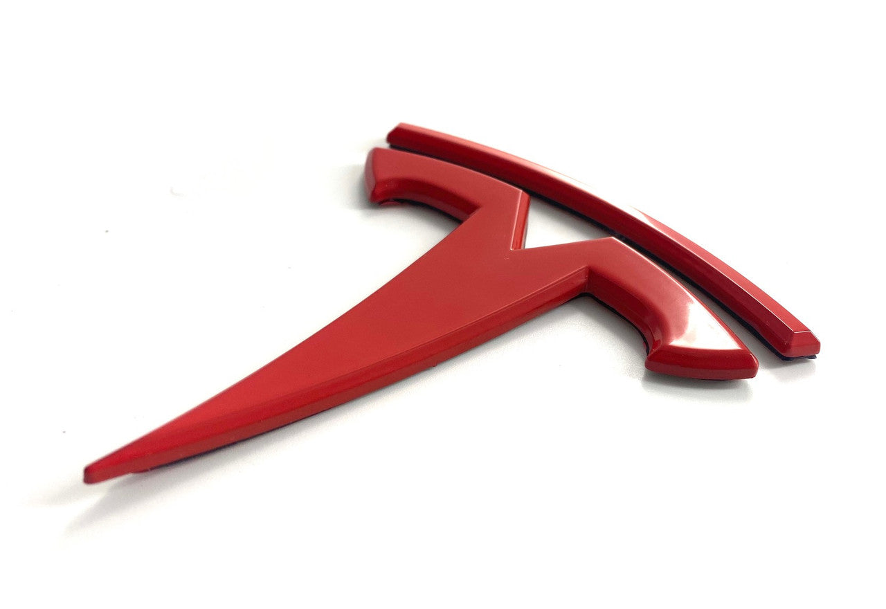 TESLA Metal Gloss and Matte OEM Emblems Logo for Model 3 & Model Y Hood + Trunk in Gold, Red, Gloss and Matte Black