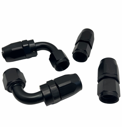 Pro Series Baffled 10AN Oil Catch Can Hose Kit and Fittings Universal AN10 Black