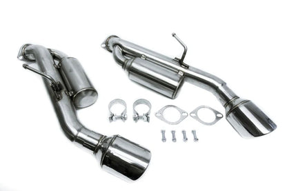 PLM Infiniti Q50 Axle-Back Exhaust with Helmholtz Resonators (2014-2021)PLM Infiniti Q50 Axle-Back Exhaust with Helmholtz Resonators (2014-2021