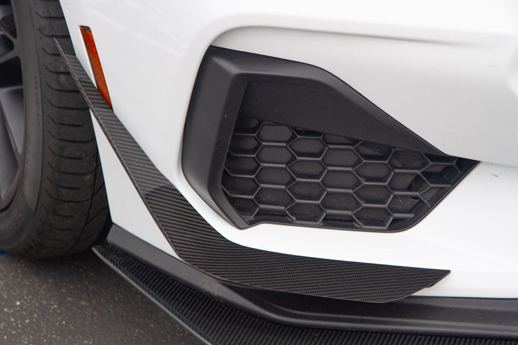 Carbon Fiber Front Bumper Canards - Ford Mustang S650 GT 2024 - Current (does not fit Dark Horse bumper)