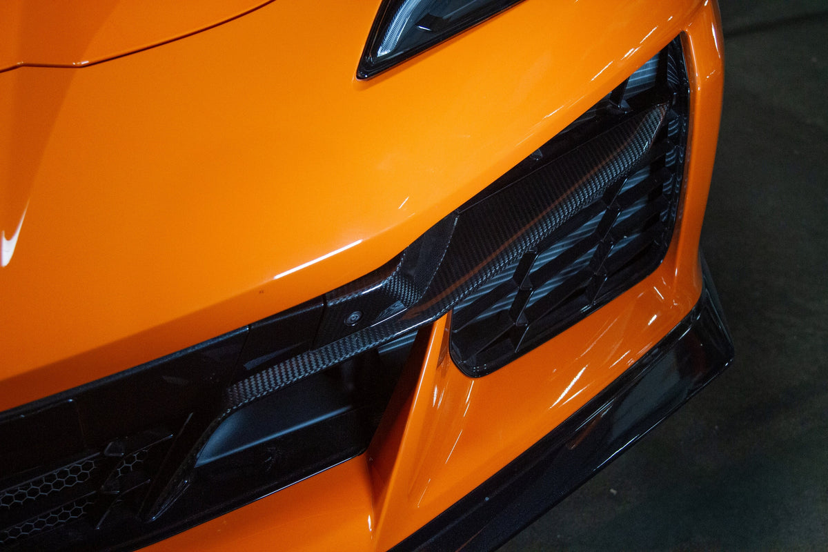 Carbon Fiber Front Bumper Grille Inserts - Chevrolet Corvette C8 Z06