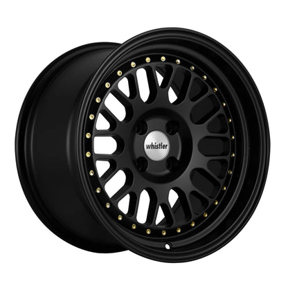 Whistler SK1 Satin Black Face / Gloss Black Lip Wheels – Set of 4