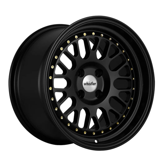 Whistler SK1 Satin Black Face / Gloss Black Lip Wheels – Set of 4