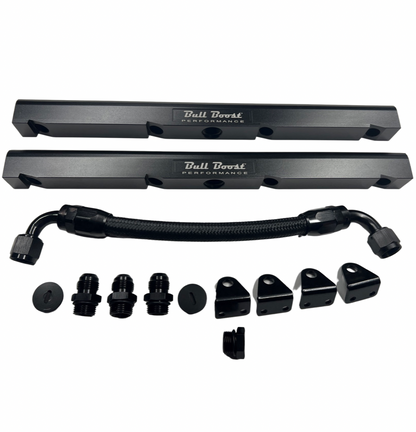 Z893 LS1 / LS6 -8AN high flow BLACK fuel rails w/ fittings & crossover hose for Corvette CTS Camaro