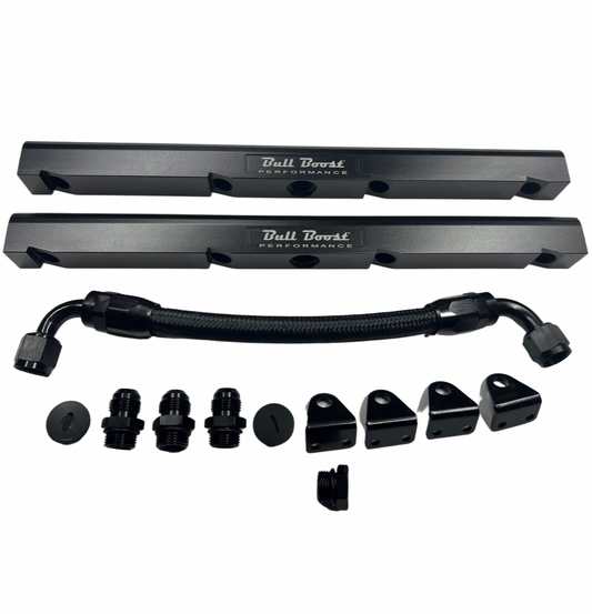 Z893 LS1 / LS6 -8AN high flow BLACK fuel rails w/ fittings & crossover hose for Corvette CTS Camaro