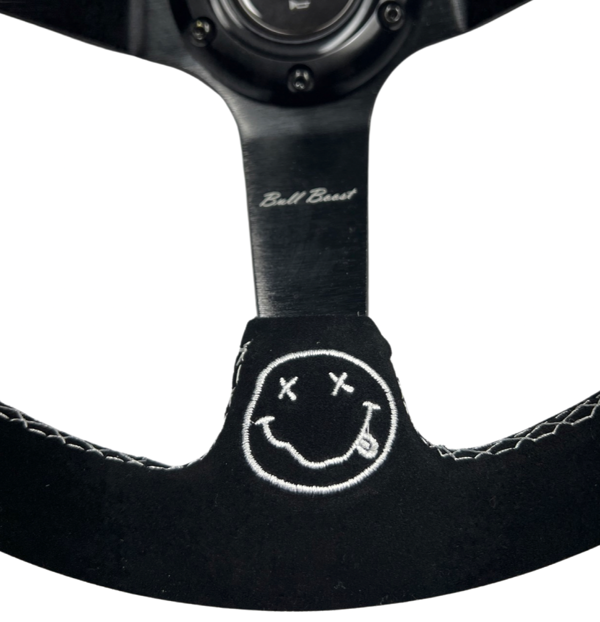 Deadboyz Universal 350mm 3"Deep Dish 6-Bolt Steering Wheel Black Suede