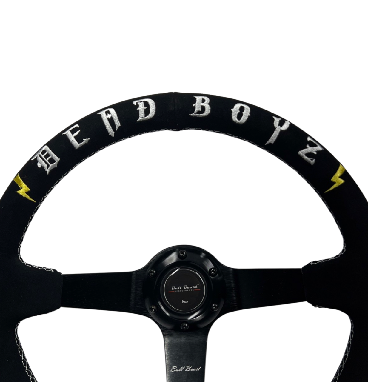 Deadboyz Suede Steering Wheel + Short Hub Adapter Kit For 02-07 Impreza WRX STI Legacy Eclipse Lancer Galant 3000GT