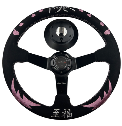 Street Bliss Heart 350mm Steering Wheel + Short Hub Adapter Kit For Mustang Focus Fiesta Mazda