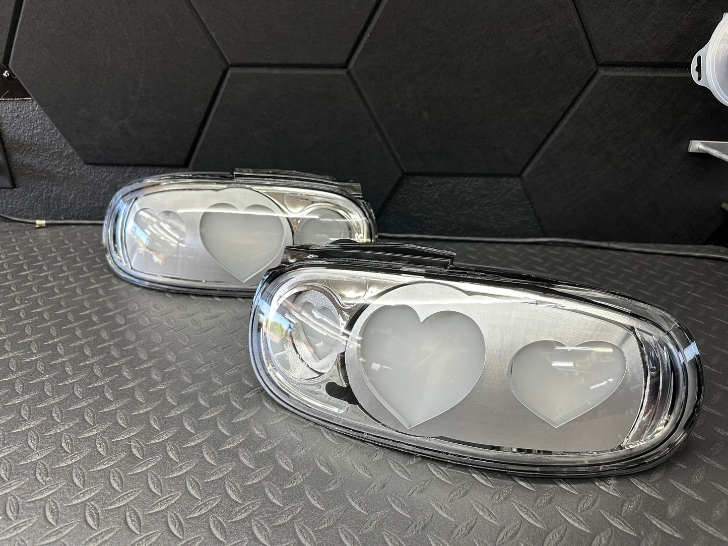NTXGlow CLEAR Diffused Heart Tail Lights (1990-1997 Na Mazda Miata)