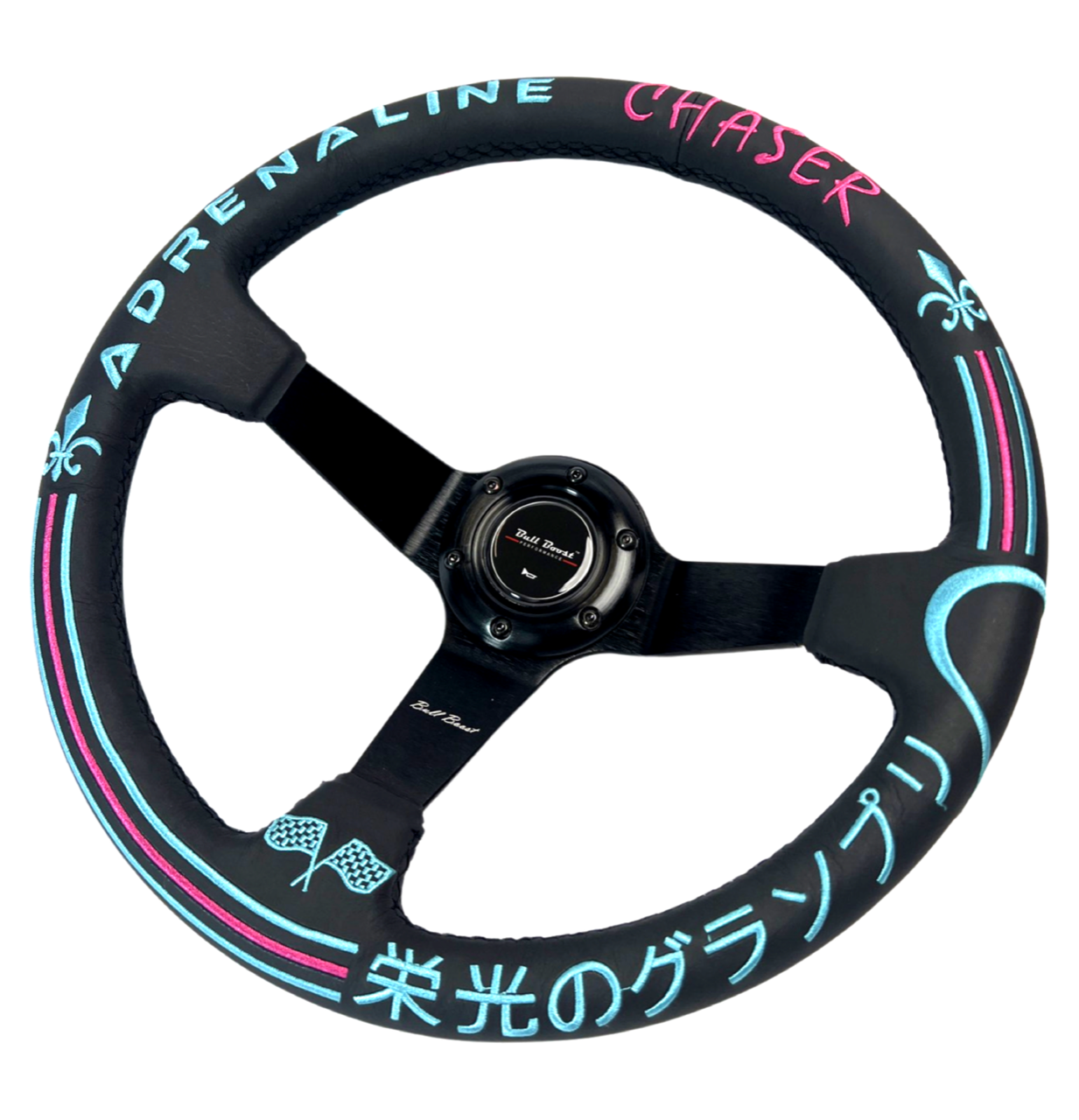 Leather 350mm Steering Wheel + Hub Adapter for Toyota Chaser KE70 AE71 AE82 AE86 Supra Corolla