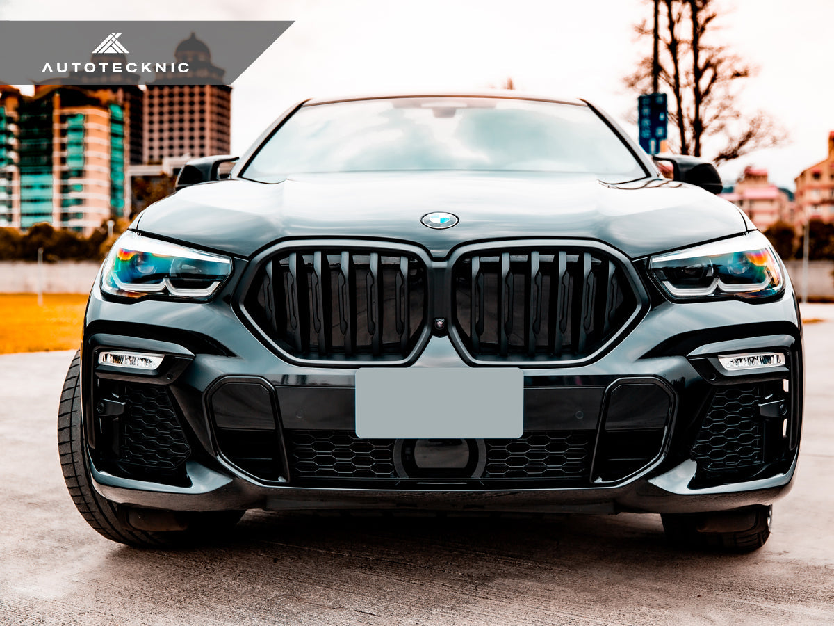 AutoTecknic Gloss Black Front Grille - BMW G06 X6 Pre-LCI
