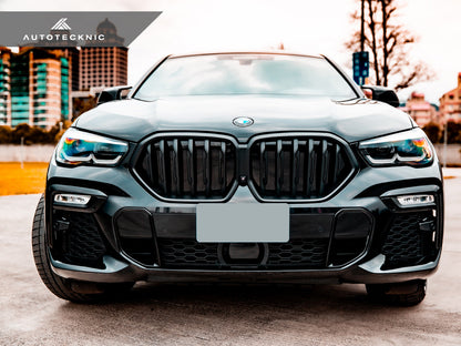AutoTecknic Gloss Black Front Grille - BMW G06 X6 Pre-LCI