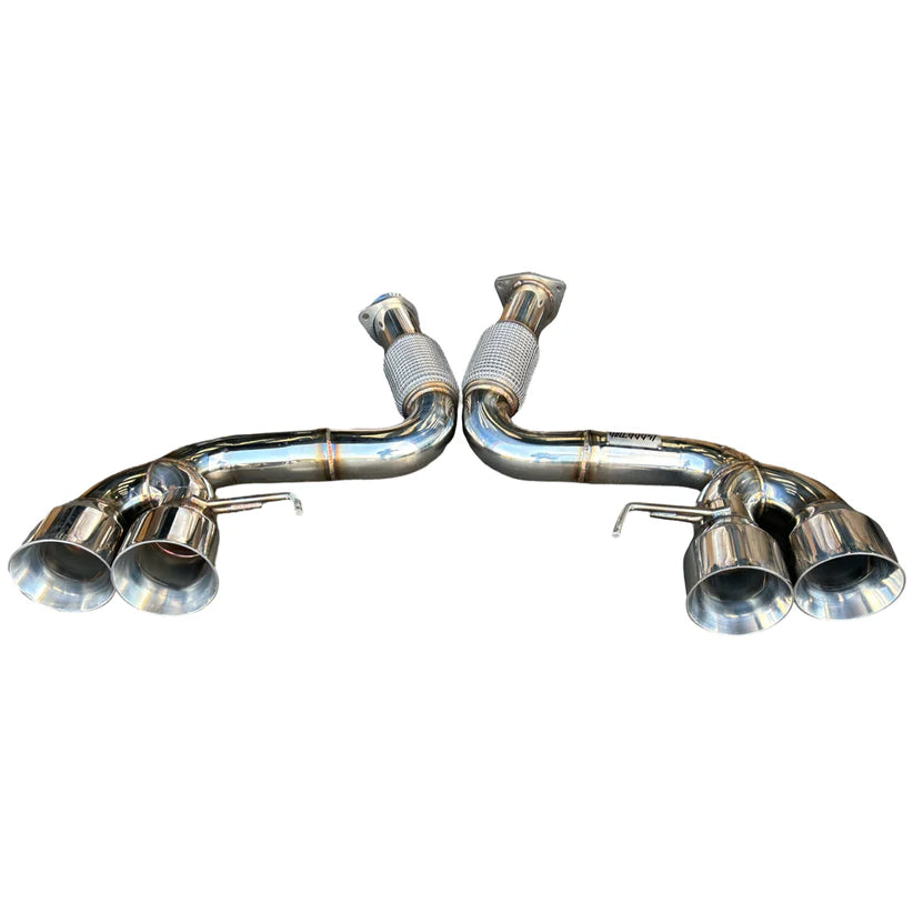 BULL BOOST PERFORMANCE 3” STAINLESS STEEL CATBACK EXHAUST SYSTEM CHEVROLET CORVETTE C8 6.2L V8 2020+ (POLISHED QUAD TIPS)