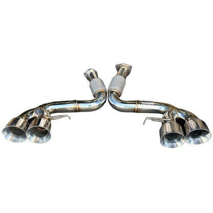 BULL BOOST PERFORMANCE 3” STAINLESS STEEL CATBACK EXHAUST SYSTEM CHEVROLET CORVETTE C8 6.2L V8 2020+ (POLISHED QUAD TIPS)
