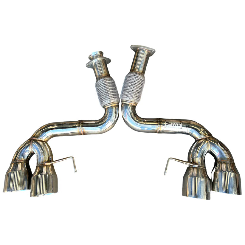BULL BOOST PERFORMANCE 3” STAINLESS STEEL CATBACK EXHAUST SYSTEM CHEVROLET CORVETTE C8 6.2L V8 2020+ (POLISHED QUAD TIPS)