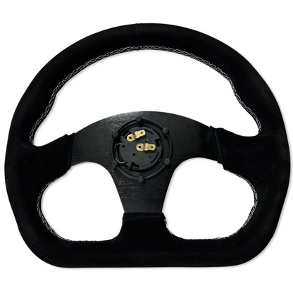 Heartbreak Quadro Suede Steering Wheel + Short Hub Adapter Kit For Honda Acura Civic EG Integra Accord Del Sol, CRX, Prelude