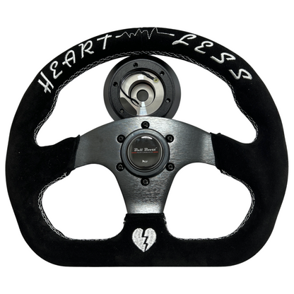 Quadro Flat Suede Steering Wheel + Short Hub Adapter Kit For Toyota Camry Corolla
