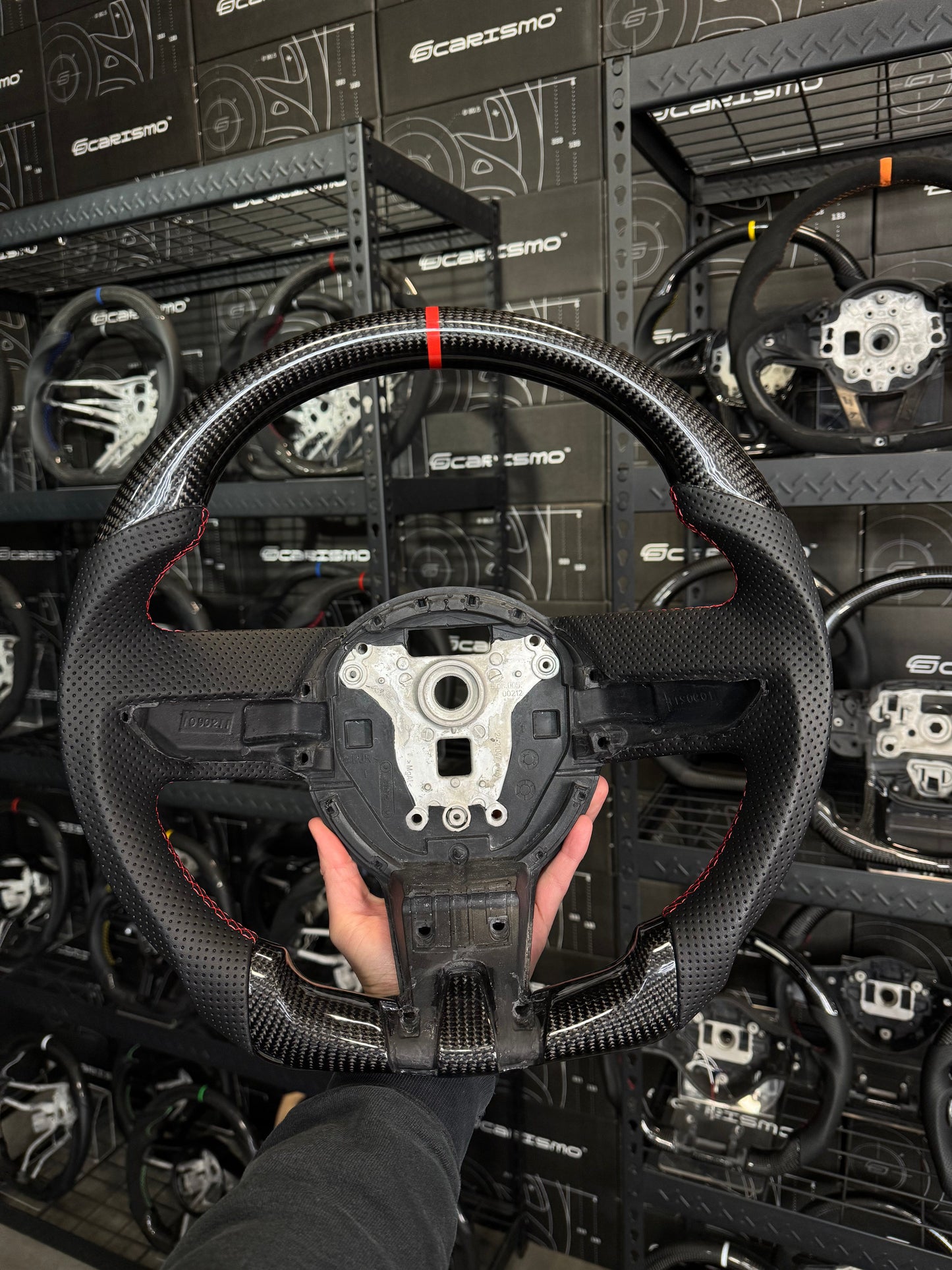 Carismo Steering Wheel For Chevrolet Camaro (Gen 5) - Sport - Gloss Carbon - Perforated Leather