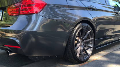 BMW Carbon Fiber Rear Bumper Splitter Extensions Gloss Wet (Rivets)