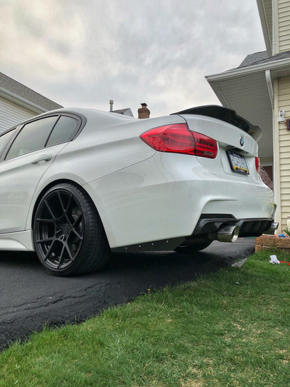 BMW Carbon Fiber Rear Bumper Splitter Extensions Gloss Wet (Rivets)