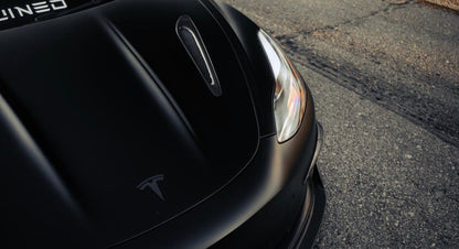 TESLA Front Emblem Carbon Fiber Logo Replacement for Model 3 & Y Front Hood Only