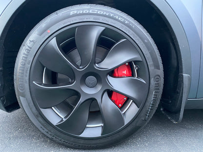 Tesla Model Y Brake Caliper Covers Aluminum Front & Rear RED 19-24 (4PCS)