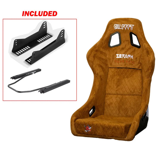 BULL BOOST Café Ultra-Max Seraph Racing Bucket Seats with Slider Rails – Pair