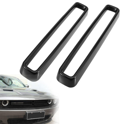 1 Set Black Front Grill Grille Inserts Guards Cover Trim for Dodge Challenger 2015-2022