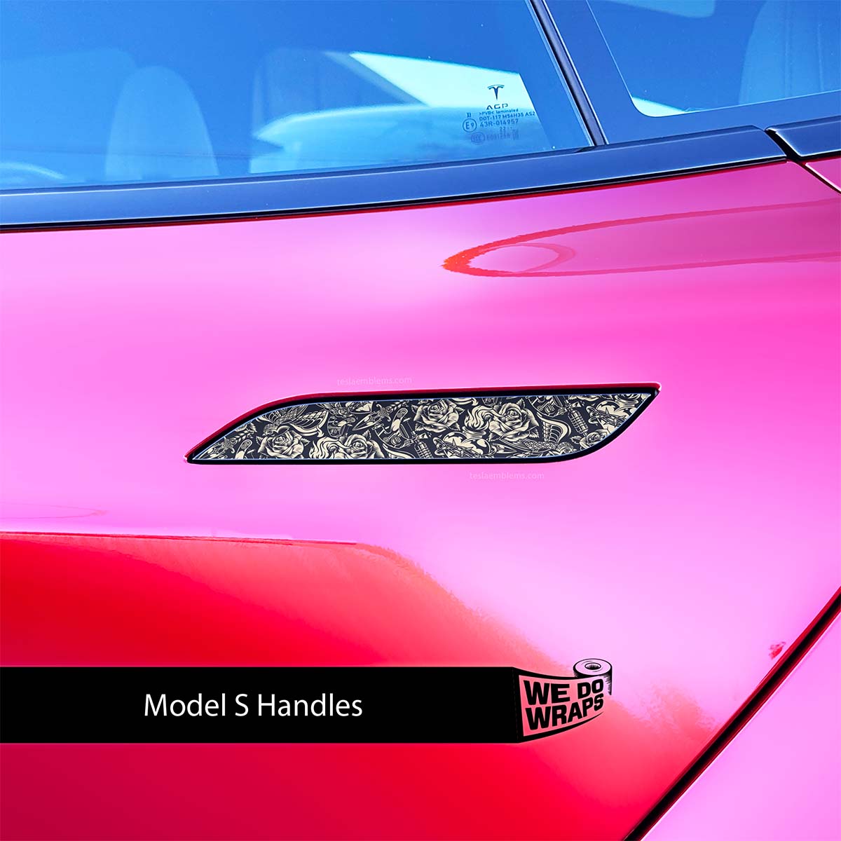 Ink & Elegance Art Tesla Door Handle Decals (4pcs)