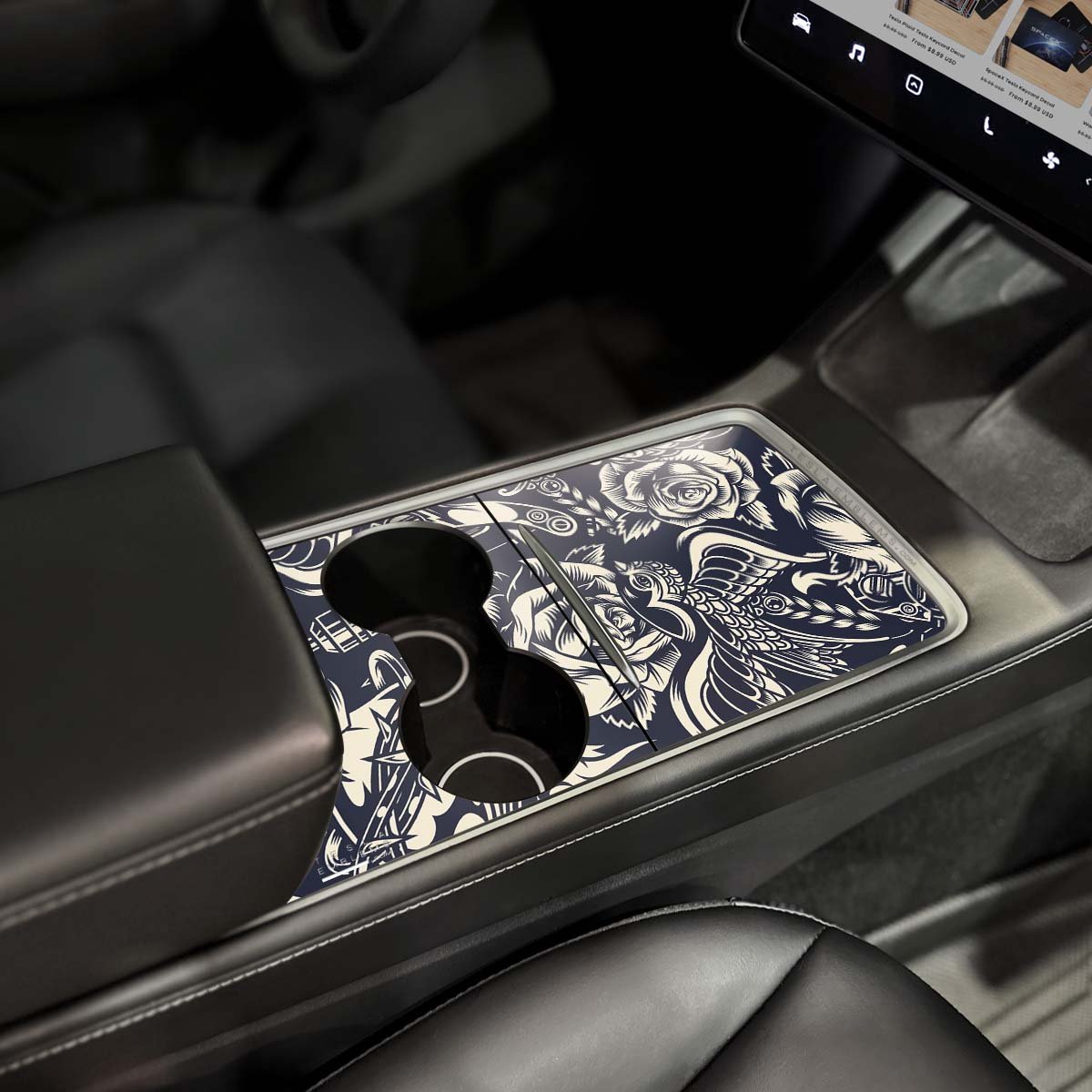 Ink & Elegance Art | Tesla Center Console Wrap Kit | Model 3 '21-24
