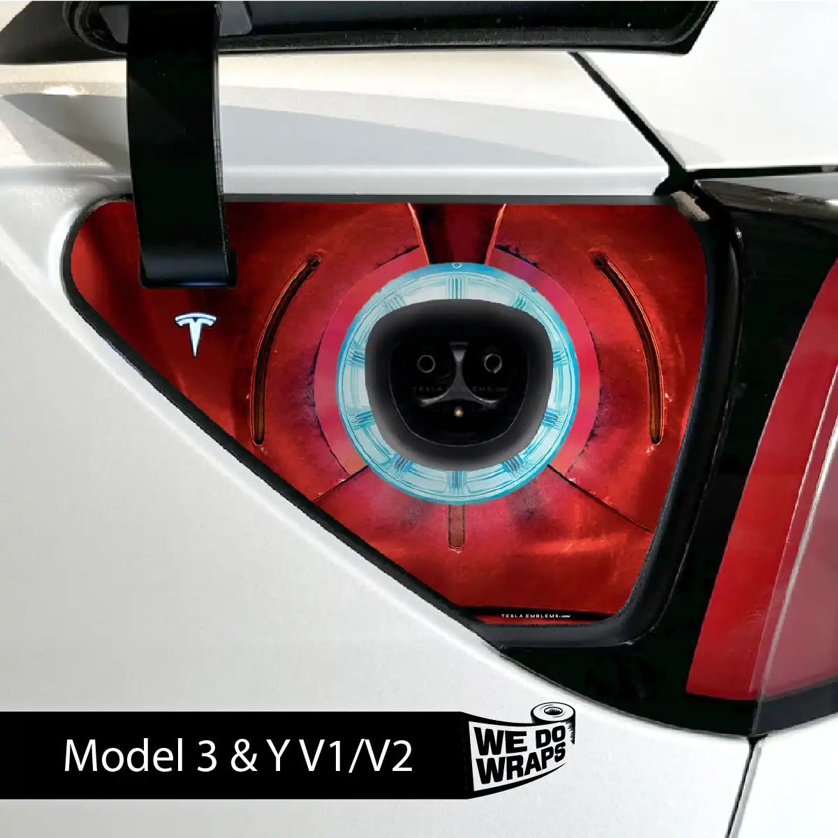Arc Reactor Tesla Charge Port Wrap | Model 3