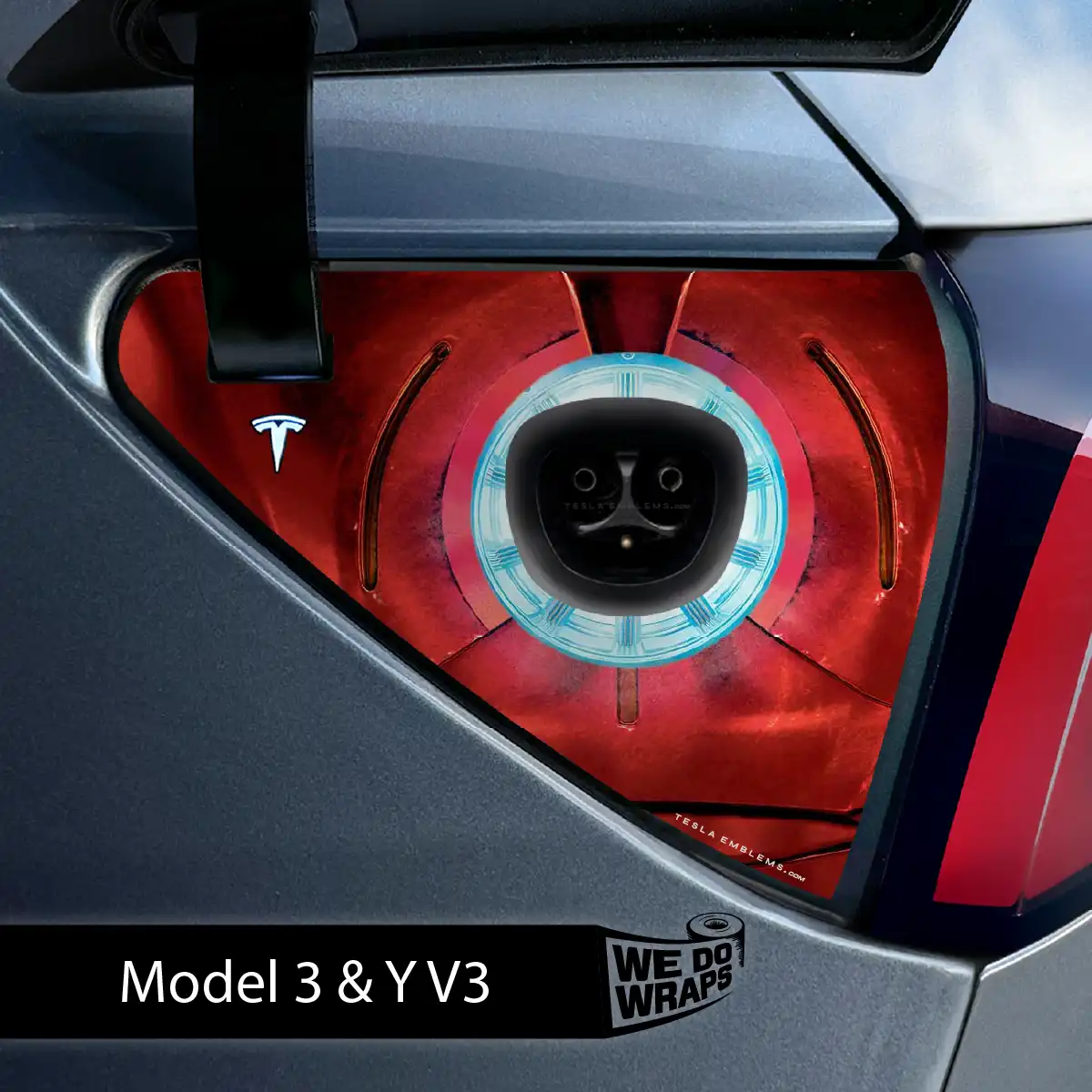 Arc Reactor Tesla Charge Port Wrap | Model 3