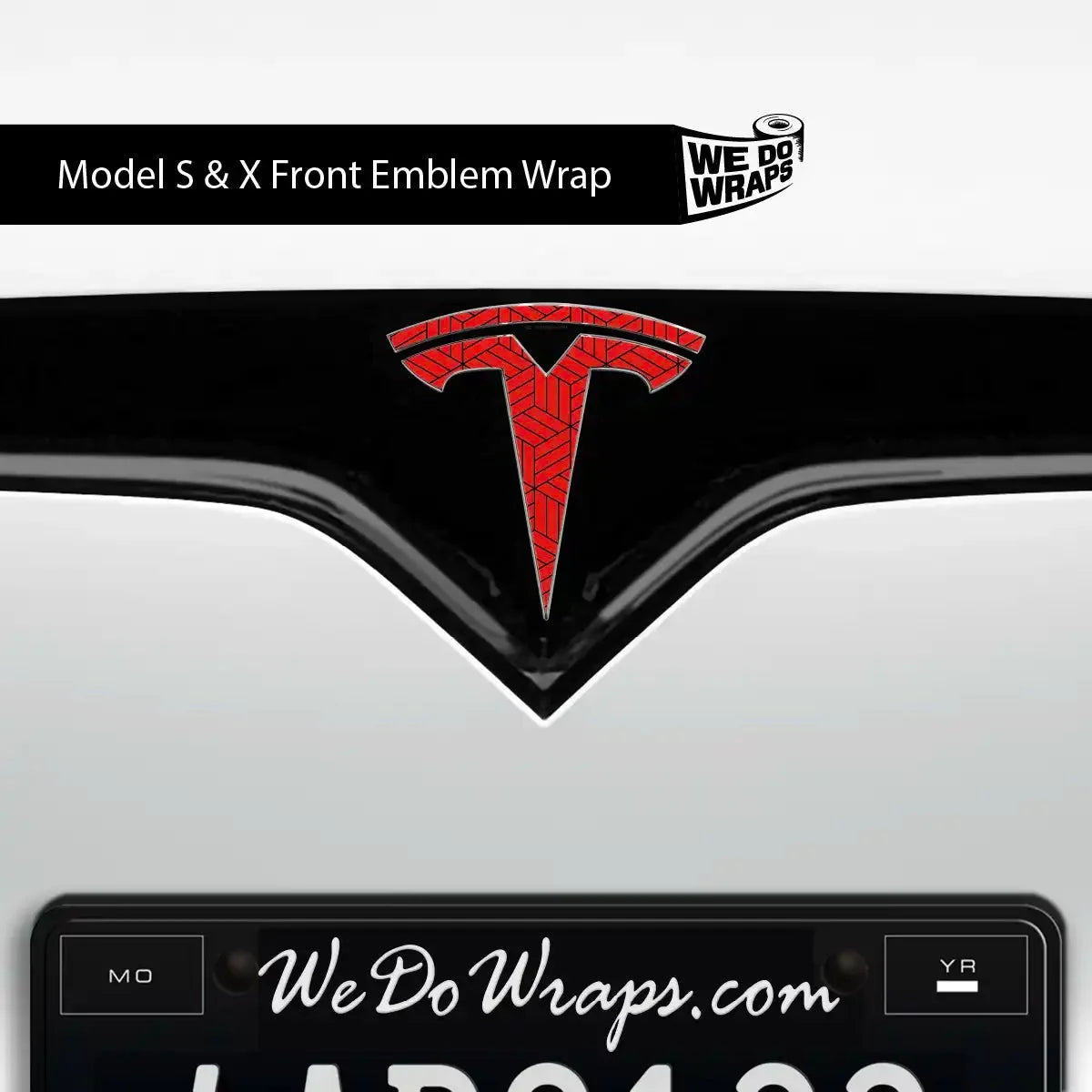 Isometric 3D Pattern Tesla Emblem Decals (Front + Back) | Model X