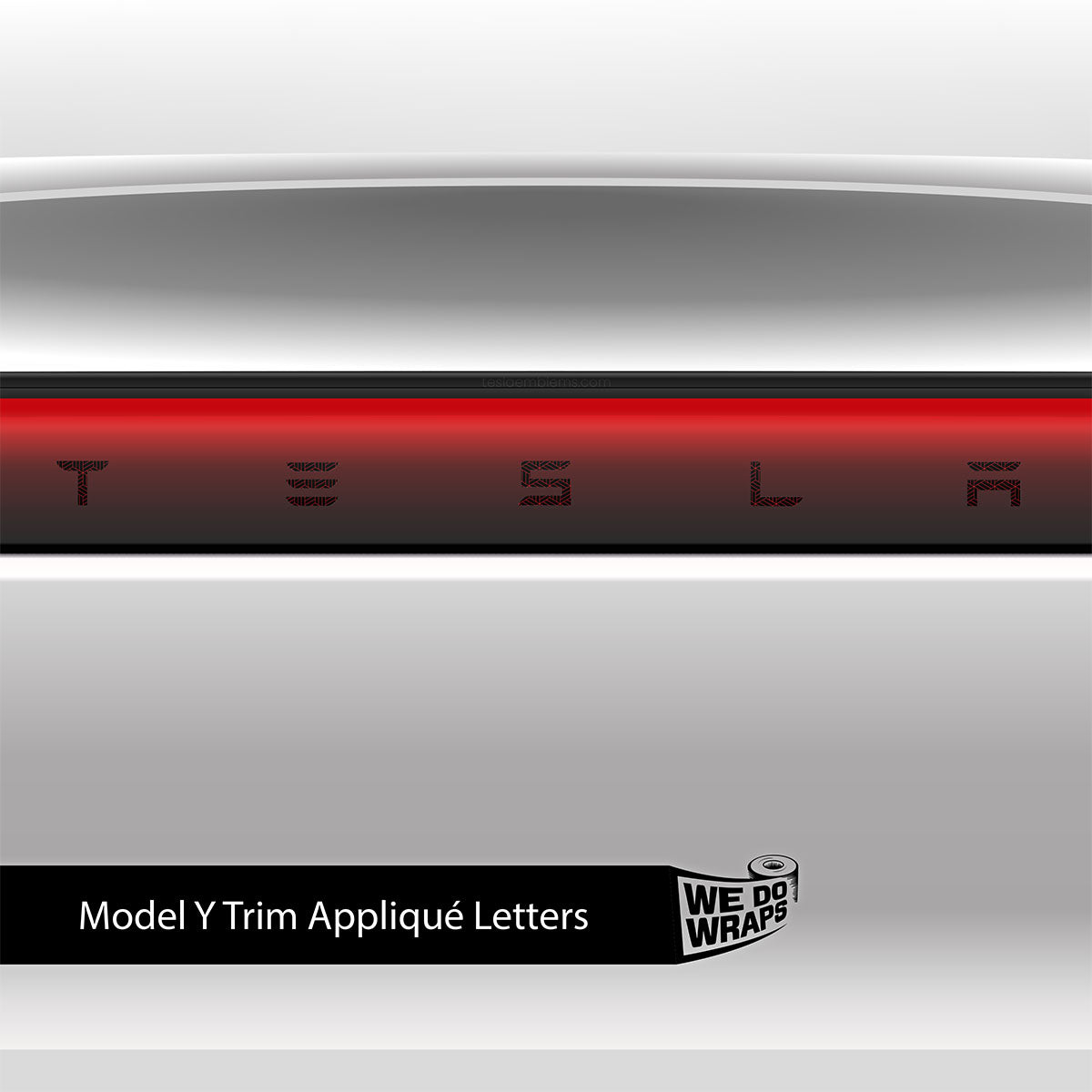 Isometric 3D Pattern Tesla Emblem Decals (Front + Back) | Model Y