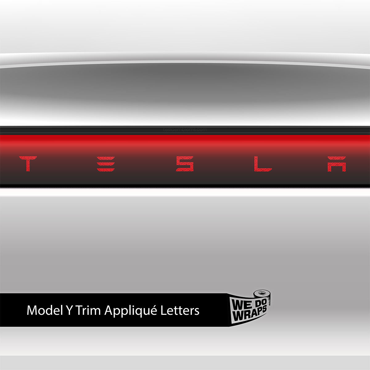 Isometric 3D Pattern Tesla Emblem Decals (Front + Back) | Model Y