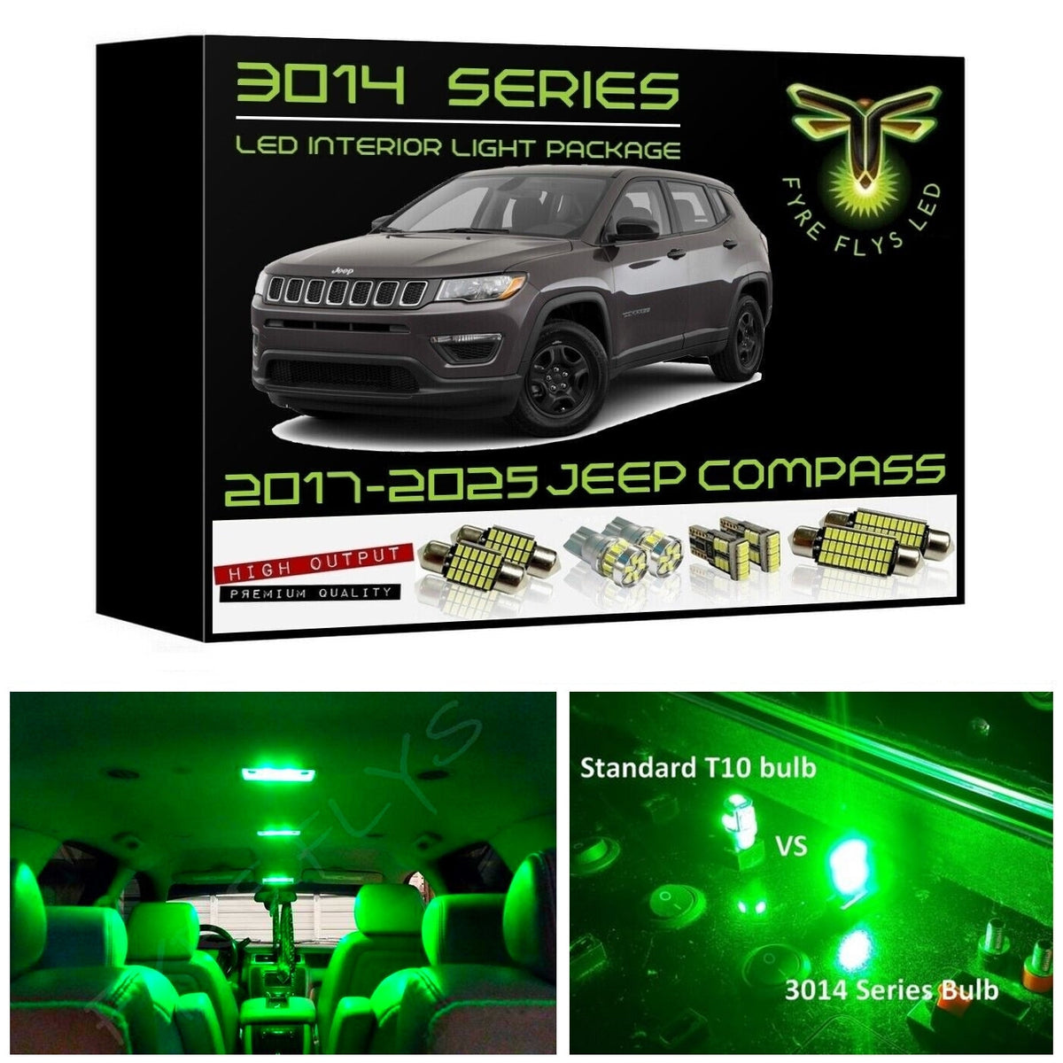 2017-2025 Jeep Compass Ultra Bright 3014 Series LED interior light kit