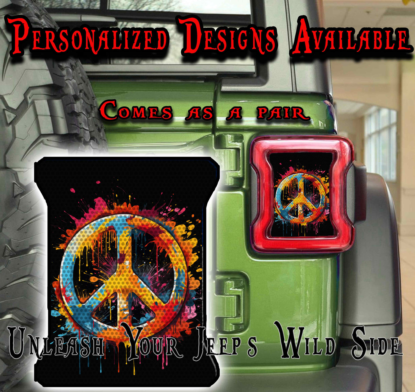 Peace print Taillight cover decal 22