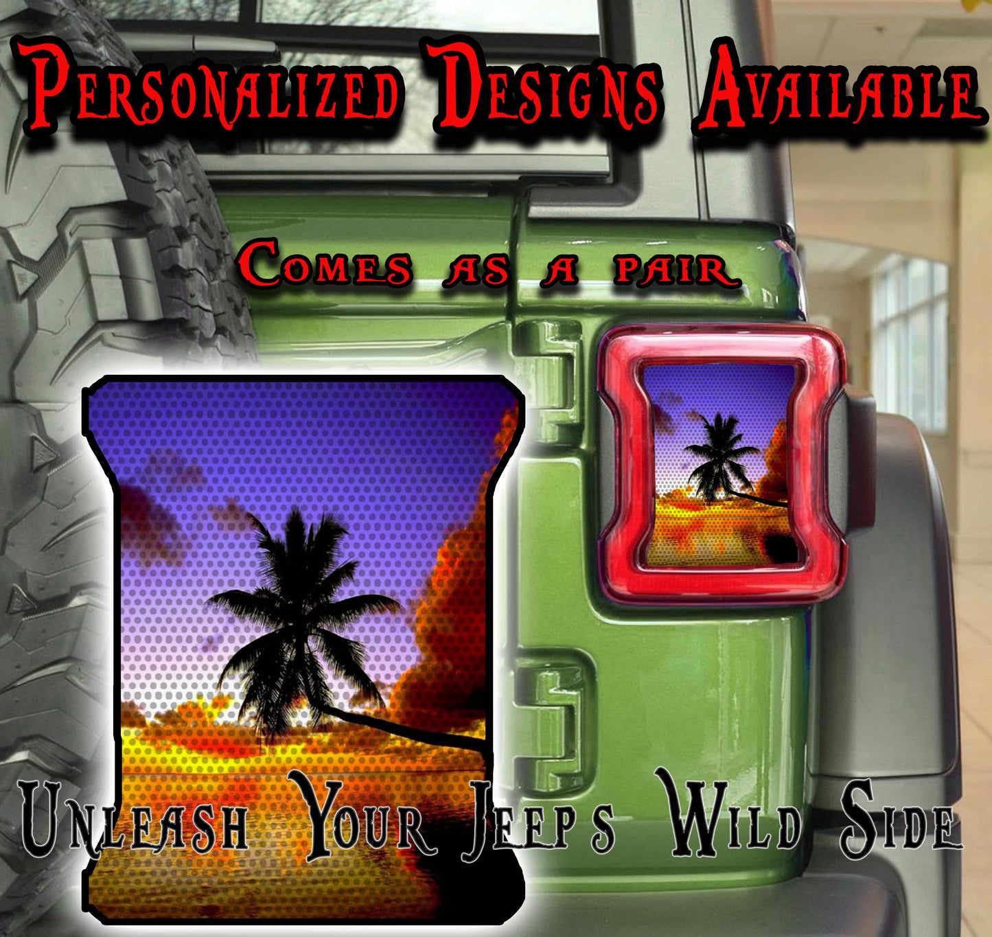 Sunset beach Taillight cover decal 32