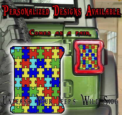 Autism puzzle taillight cover decal 40
