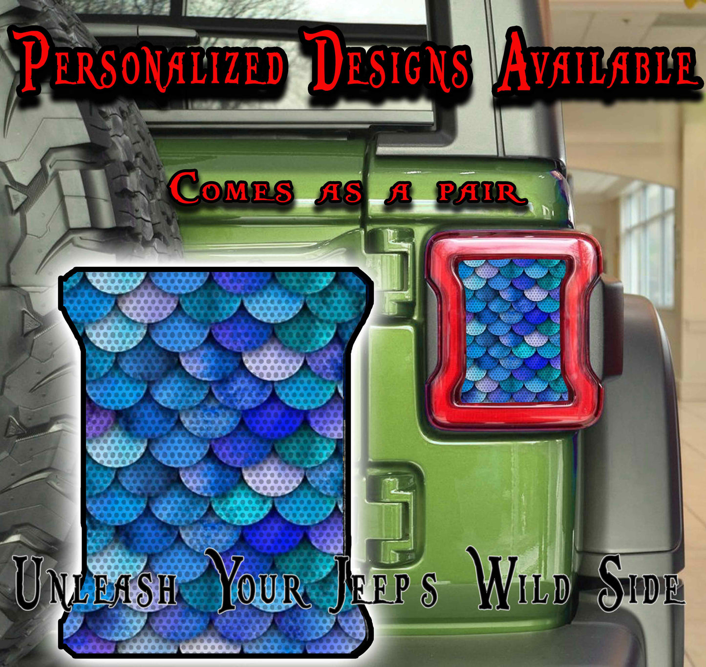 Mermaid scales Taillight cover decal 62