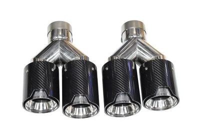 BMW M Power Universal Fit Carbon Fiber Dual Muffler Tips