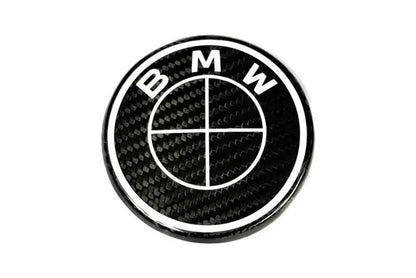 BMW Roundel Emblem Covers - Full Carbon Fiber Black and White Style V2