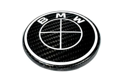 BMW Roundel Emblem Covers - Full Carbon Fiber Black and White Style V2