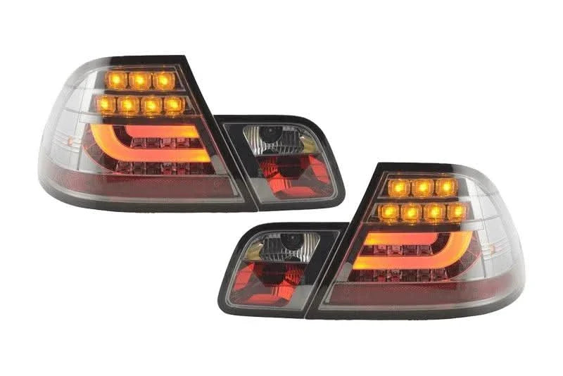 BMW 3-series E46 Coupe Chrome Smoked LED LightBar Taillights Set (1999-2002)