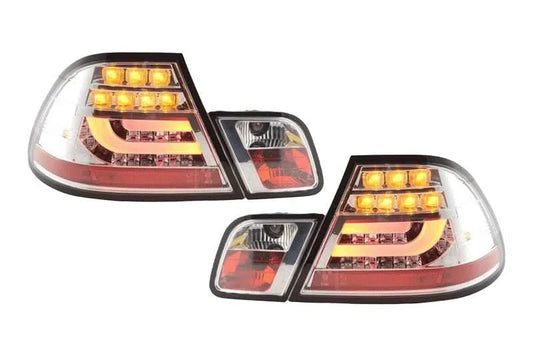 BMW 3-series E46 Coupe Chrome Clear LED LightBar Taillights Set (1999-2003)