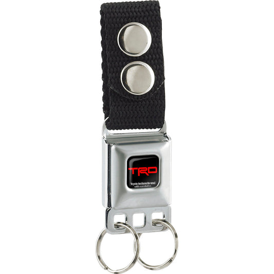 Keychain - Toyota Racing Development TRD Logo Full Color Black/Red - Black Webbing