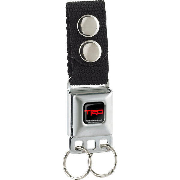 Keychain - Toyota Racing Development TRD Logo Full Color Black/Red - Black Webbing