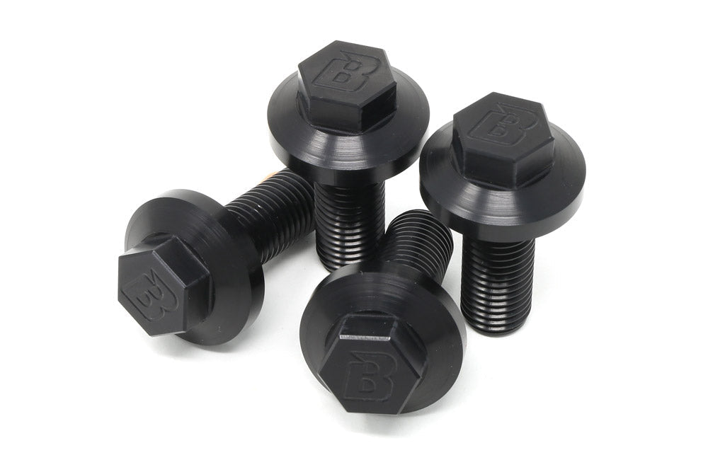 Burnt titanium strut brace bolts black